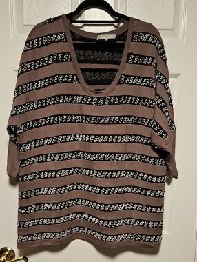 Dallin Chase Relaxed Beaded Scoop Neck Top